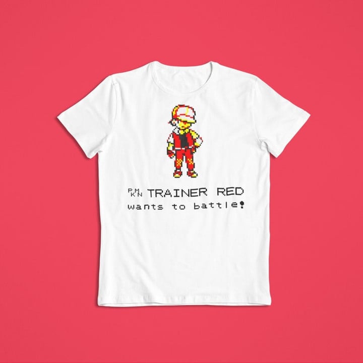 Pokemon Trainer Red Custom T Shirt Unisex Mens  Womens Clothing Cool Shirt Vintage Clothing 90s Kids Cartoon Shirt Pokemon Kawaii