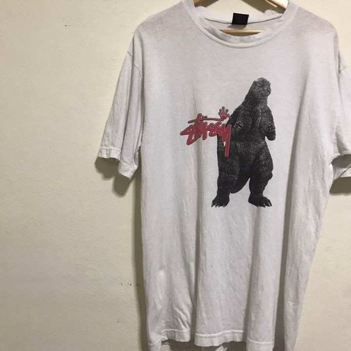 Vintage Stussy Godzilla photo print T shirt 1994 Size ML supreme a bating ape