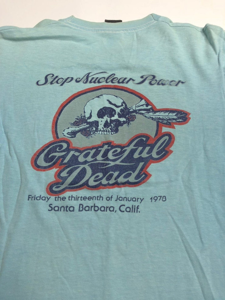 VTG 1978 Grateful Dead Band Tour T Shirt Cheap Thrills   Records Tapes Recording Supplies Stop Nuclear Power Friday 13th CA