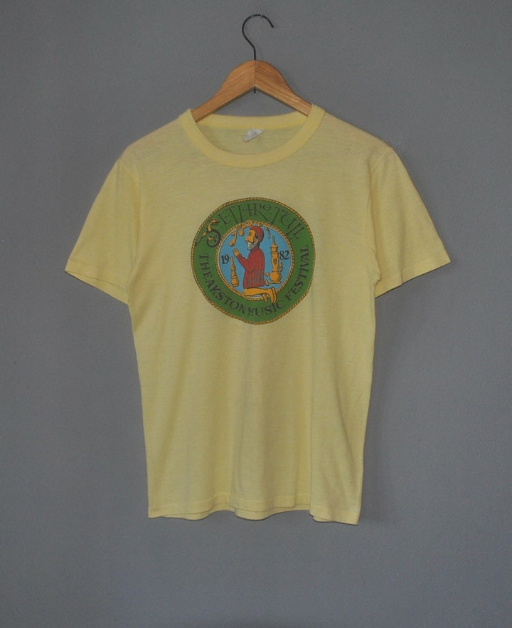 Vintage 1982 JETHRO TULL Theakston Music Festival Tour Concert T shirt Small  80s Rock n Roll Progressive Folk Rock peculiar of masham tee