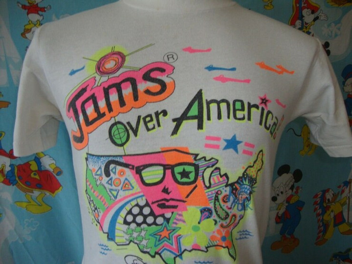 Vintage 80s  Jams Over America Shorts T Shirt S