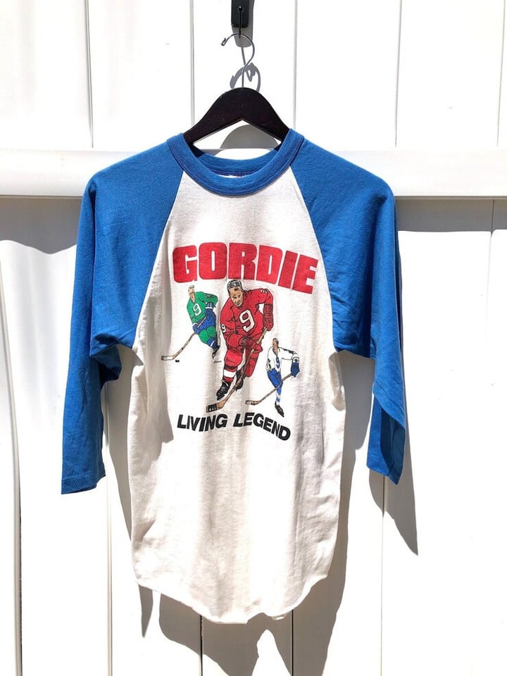 Vintage 80s Gordie Howe Raglan T shirt