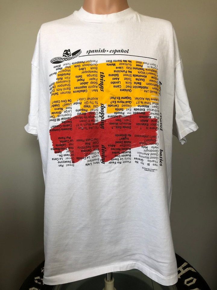 Vintage SpanishEnglish Translation T Shirt XL 90s