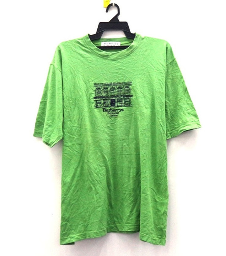 Vintage Burberry Big Logo T shirt Crewneck Big Printed Hip Hop Swag Street Wear Men Shirt Size Medium