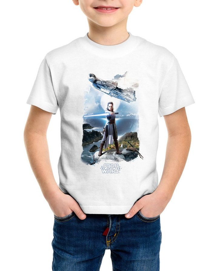 Star Wars Rey Falcon Childrens Unisex White T Shirt