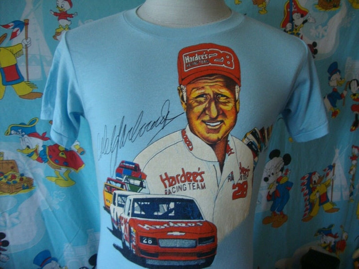 Vintage 80s Cole Yarborough Nascar Hardees Racing T Shirt S