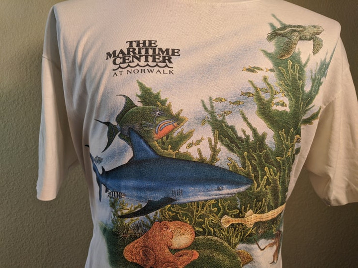 Vintage 80s Maritime Center at Norwalk Shirts T Shirt Size XL
