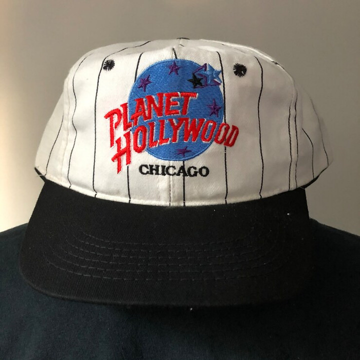 Planet Hollywood Chicago Striped Snapback Hat 90s