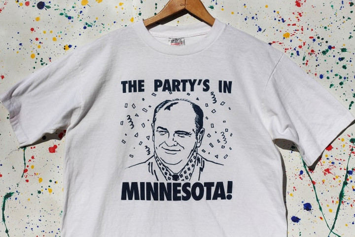 Vintage The Partys in Minnesota Hubert Humphrey T shirt XL White