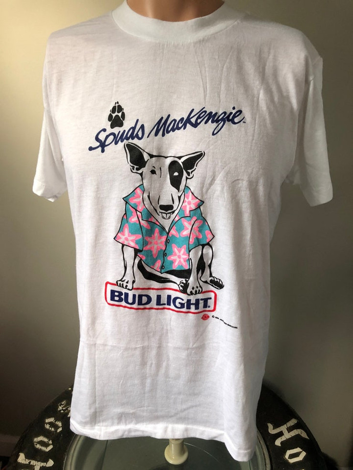 Deadstock Spuds Mackenzie T Shirt L 80s Bud Light