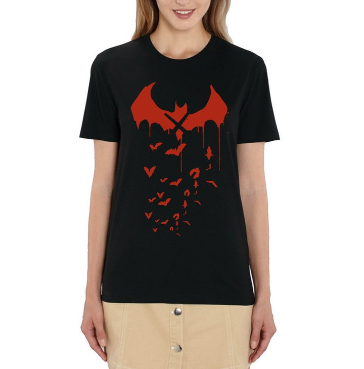 DC Comics Batman Arkham Bat Drip Ladies T Shirt