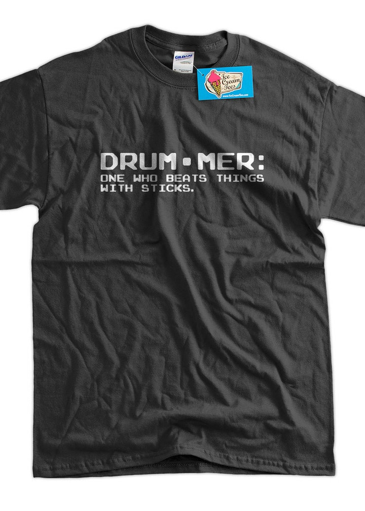 Definition of a Drummer Screen Printed T Shirt Mens Ladies Womens Youth Funny Music Geek Drum Drummer Rock Retro