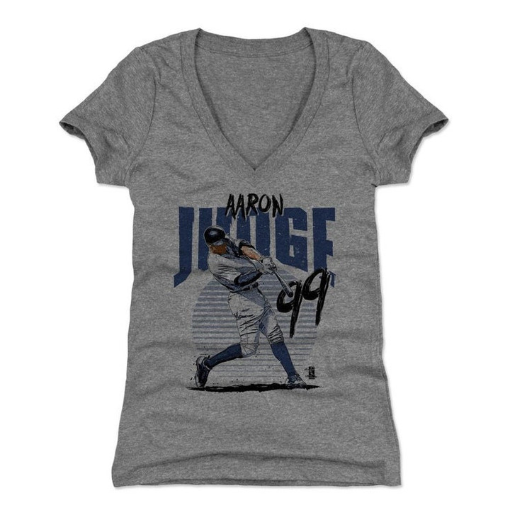 Aaron Judge Womens V Neck T Shirt   New York Y Baseball Aaron Judge Power B