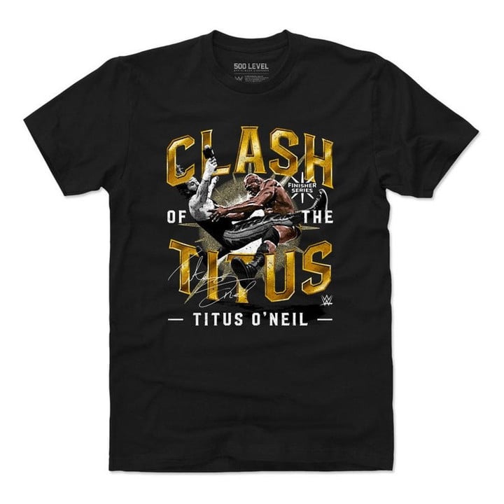 Titus Oneil Mens Cotton T shirt   Superstars Wwe Titus Oneil Clash Of The Titus Wht