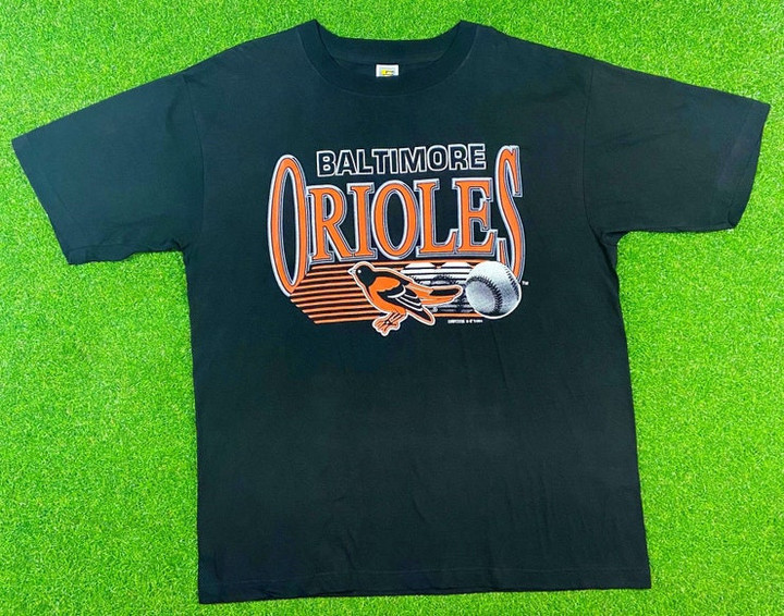 Vintage Baltimore Orioles Spell Out T Shirt Tee Competitor Large MLB 1990s Classic World Series Maryland Camden Yards 90s Like NEW