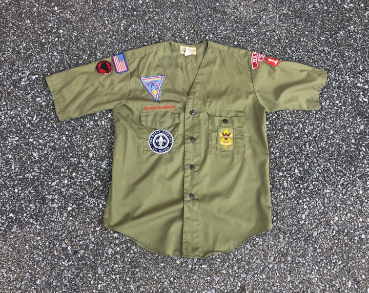 1970s Boy Scouts Uniform Shirt 60s 70s BSA Uniform Top