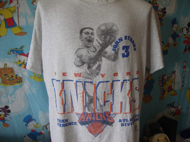 Vintage 90s NBA New York Knicks Basketball John Starks T Shirt XL