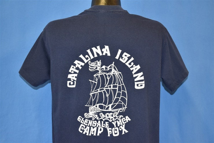 70s Catalina Island Glendale YMCA Camp Fox Sailboat t shirt Large