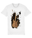 Unisex Guitar T shirt Music lover Band Instrument Festival Clothing Gold