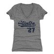 Giancarlo Stanton Womens V Neck T Shirt   New York Y Baseball Giancarlo Stanton Script B