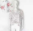 The Rose For Emily Vintage 80s T Shirt Floral Top White Tee Knit Cotton Top Pale Pink Roses Boxy Shirt
