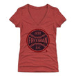 Freddie Freeman Womens V Neck T Shirt   Atlanta Baseball Freddie Freeman Ball B