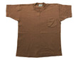 Vintage 70s Hidaco Brand Distressed Brown Pocket T Shirt 100 Cotton Made in Poland No Side Seam VBPT 1