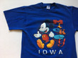 Mickey Mouse Iowa Blue Velva Sheen 1980s Size Large Made in the USA