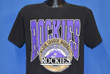 90s Colorado Rockies MLB Baseball Logo Black t shirt Medium Vintage Tee