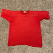 Vintage Red 70s t shirt size L Large Vtg 1970s Plain Basic Norm Tee Shirt USA Boho Hippie Hippy
