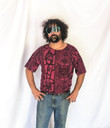 Vintage 80s 90s Tribal Geometric Tee Shirt Tshirt   Pacific Northwest Totem Orca