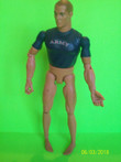 GI Joe Nude Soldier Molded Blue Army T shirt With Flexible FingerJoints 1996 Hasbro Loose Action Figure 12 Tall   No Accessories 16 Scale