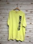 Vintage 80s Nike Just Do It distressed tshirt Gray tag yellow Made in USA t shirt hip hop Nike tee   XL