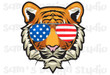 Tiger with USA Sunglasses PNG  Sublimation Designs Downloads  USA Sunglasses on Tiger Sublimate Design Download