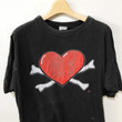 Vintage 90s Crossbone Heart Valentine Shirt Size L