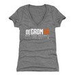 Jacob Degrom Womens V neck T shirt   New York M Baseball Jacob Degrom Elite O Wht