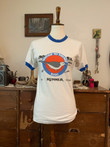 Vintage 80s Bird Wharf Run t shirt size S Small Vtg 1980s Cute Birds Ringer Tee Shirt USA Women Womens