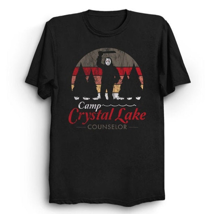 Visit Crystal Lake   Friday 13th T Shirt  Horror T Shirt  Vintage Distressed Vacation Shirt  Jason Vorhees Shirt