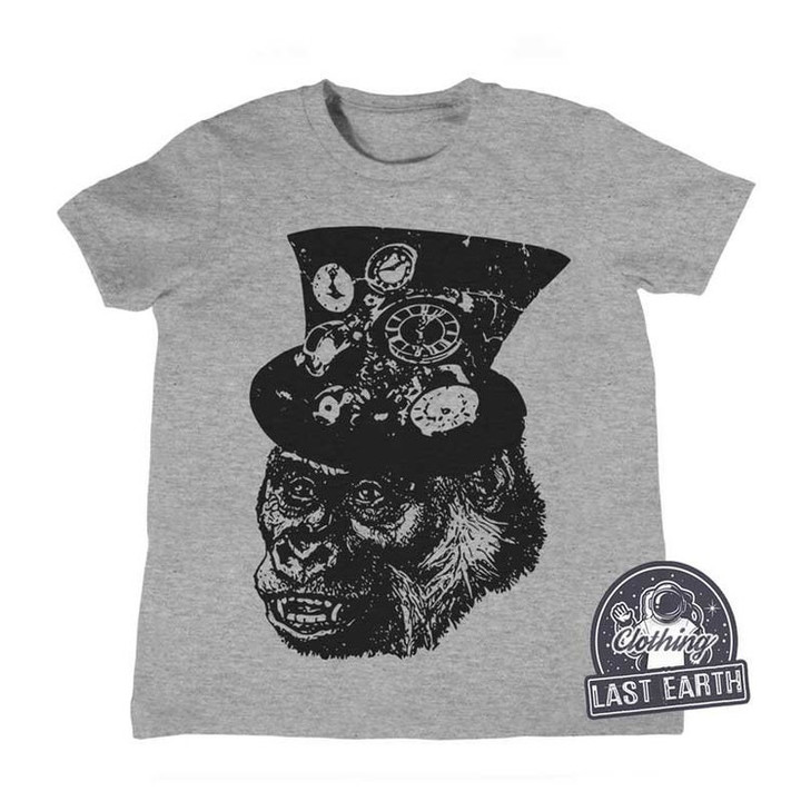 Gorilla Shirt Steampunk Shirts Kids Shirts Zoo Shirts Kids Gifts Kids Tee Toddler Shirts Baby Tees Cool Kids Shirts Back To School