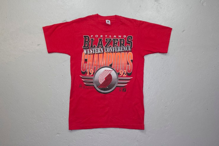 1992 PORTLAND TRAIL BLAZERS champions t shirt   vintage 90s   western conference championships   deadstock   nba   basketball   M
