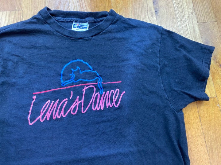 Vintage Lenas Dance shirt 80s Lenas Dance tshirt Lenas Dance band shirt charlottesville va virginia made in usa single stitch neon cat shirt