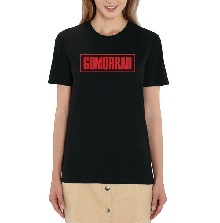 Official Gomorrah Contrast Boxed Logo Print Ladies T Shirt