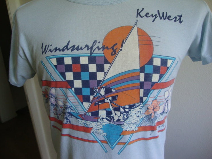 Vintage 80s Key West Windsurfing Souvenir T Shirt Size M