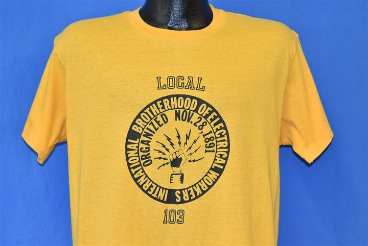 80s Local 103 IBEW Union t shirt Large