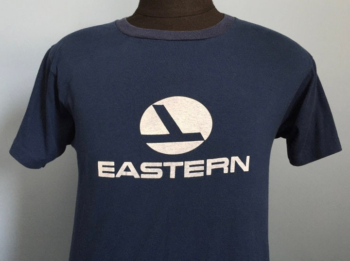 80s Vintage Eastern Airlines promo airplane plane flight T Shirt   SMALL