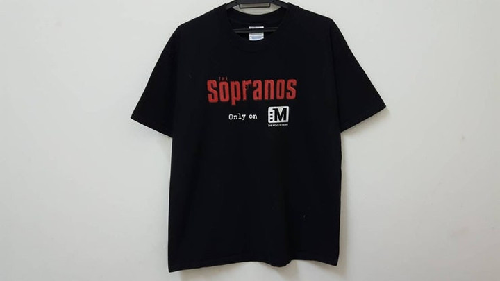 Vintage 00s THE SOPRANOS only on the movie network promo american crime drama tv series rare hype dope swag style t shirt