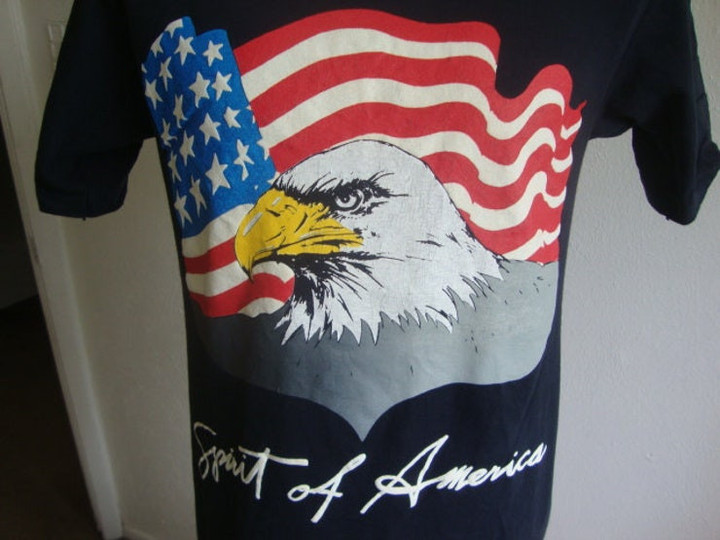 Vintage 90s Spirit Of America Bald Eagle T Shirt Size M