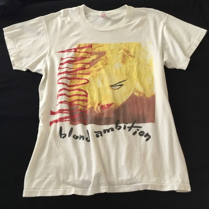 Vintage 1990 Madonna Blond Ambition World Tour Band Tee T Shirt 90s