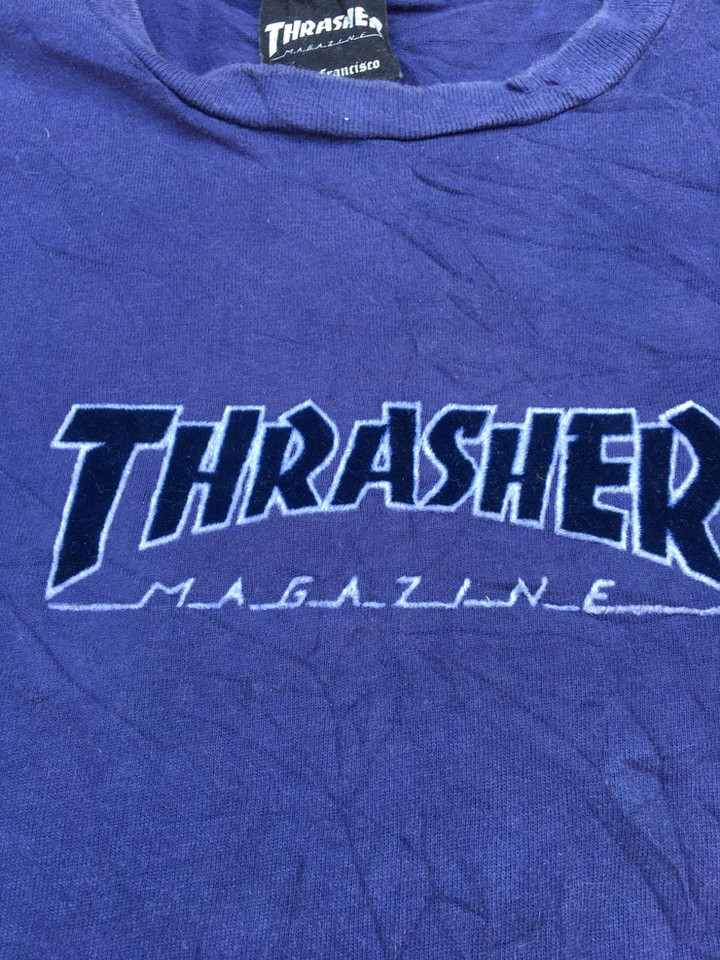 vintage thrasher skateboard t shirt velvet