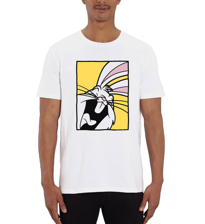 Looney Tunes Bugs Bunny Yellow Pop Art Print Mens T Shirt